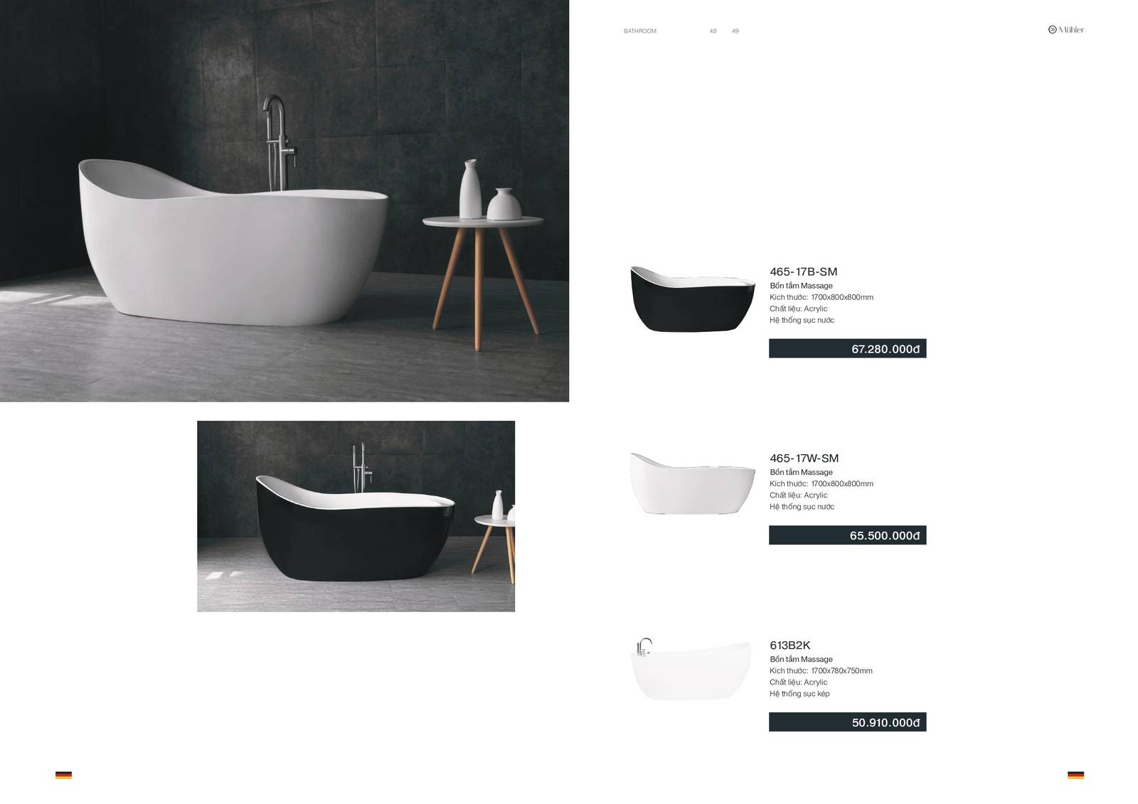 Thiết bị vệ sinh MUHLER Catalogue và Bảng giá mới nhất /Page 25